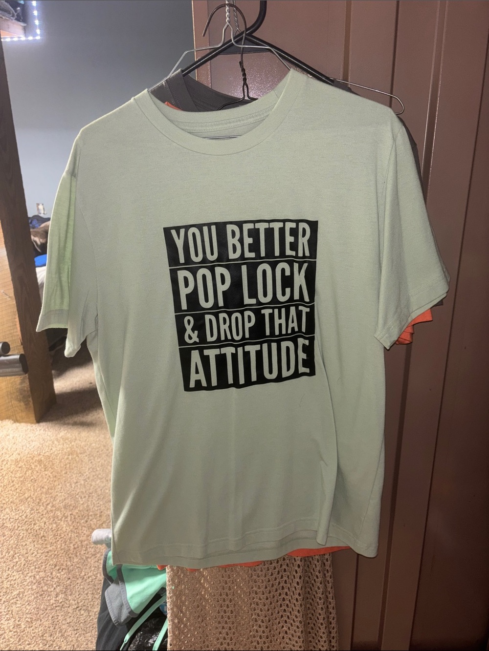 George Light Green Short Sleeve Tee with Black Graphic